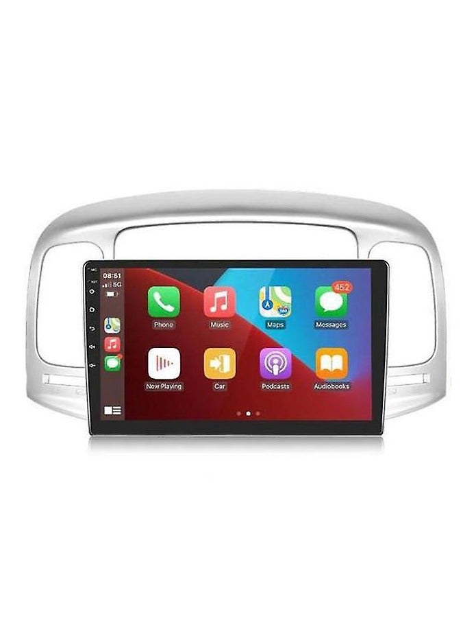 راديو أندرويد متقدم لسيارة هيونداي أكسنت 2006-2011 - ضمان لمدة عامين، ذاكرة وصول عشوائي 4 جيجا بايت، سعة تخزين 32 جيجا بايت، Apple CarPlay وAndroid Auto، كاميرا رؤية ليلية مجانية ونظام ملاحة - Image 1