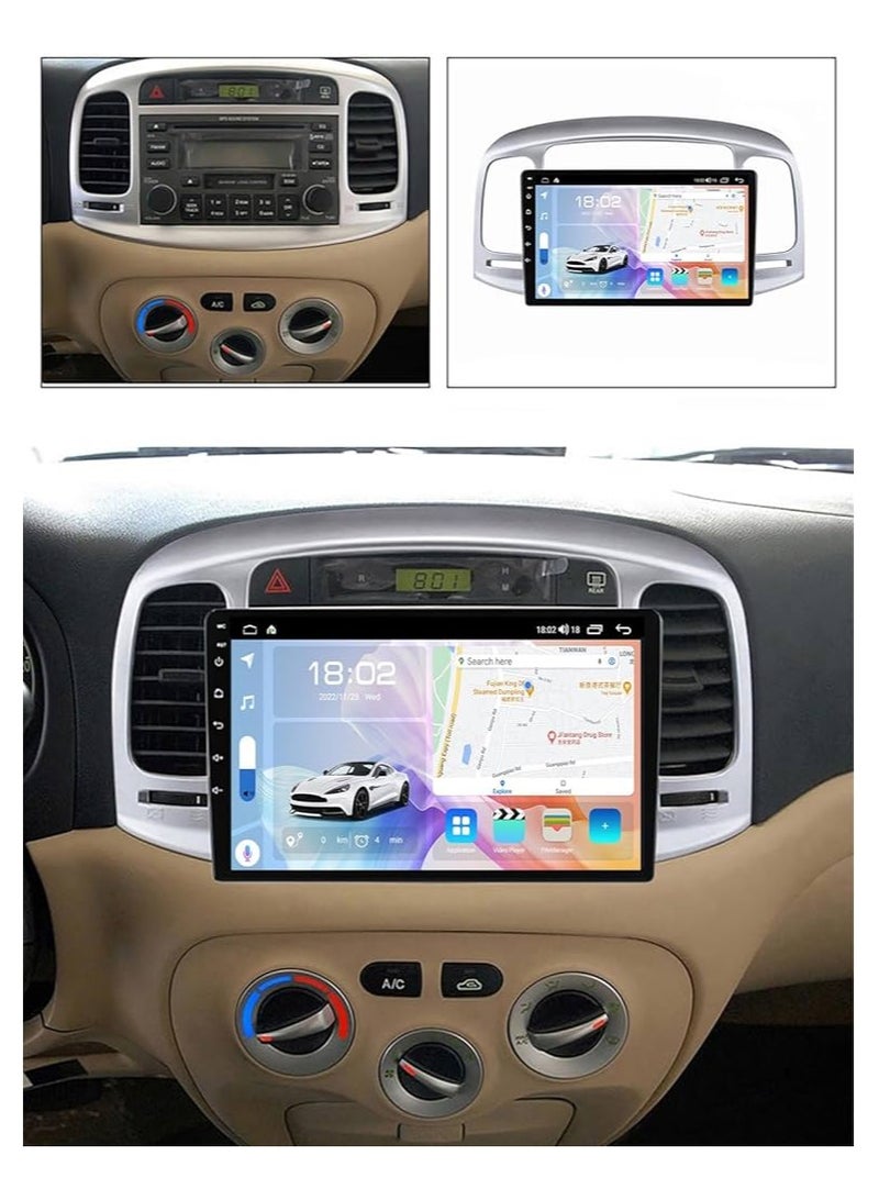 راديو أندرويد متقدم لسيارة هيونداي أكسنت 2006-2011 - ضمان لمدة عامين، ذاكرة وصول عشوائي 4 جيجا بايت، سعة تخزين 32 جيجا بايت، Apple CarPlay وAndroid Auto، كاميرا رؤية ليلية مجانية ونظام ملاحة - Image 2