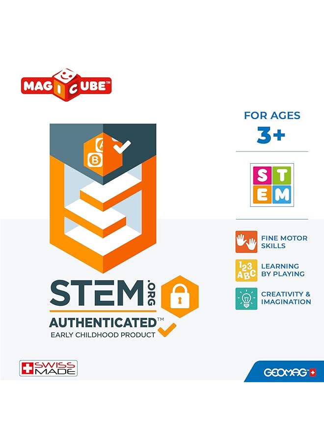جيوماغ ألعاب بناء الكلمات ماجيكوب، مشابك معاد تدويرها، جذع ومغناطيس تعليمي، صنع في سويسرا، بلاستيك معاد تدويره بنسبة 100%، ألعاب مفتوحة النهاية، ألعاب بناء، 3 سنوات فما فوق، 79 قطعة - Image 5