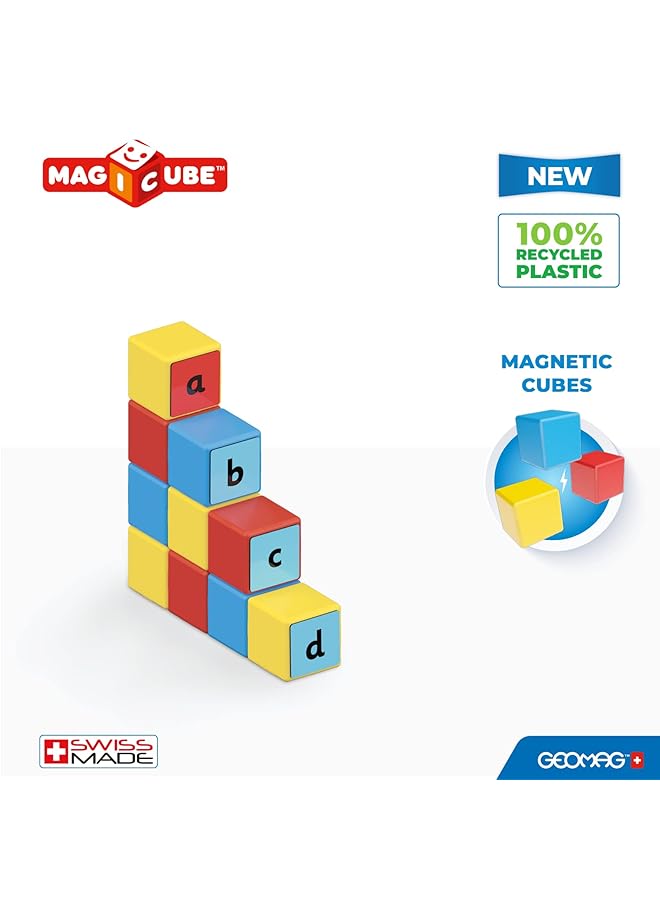 جيوماغ ألعاب بناء الكلمات ماجيكوب، مشابك معاد تدويرها، جذع ومغناطيس تعليمي، صنع في سويسرا، بلاستيك معاد تدويره بنسبة 100%، ألعاب مفتوحة النهاية، ألعاب بناء، 3 سنوات فما فوق، 79 قطعة - Image 2