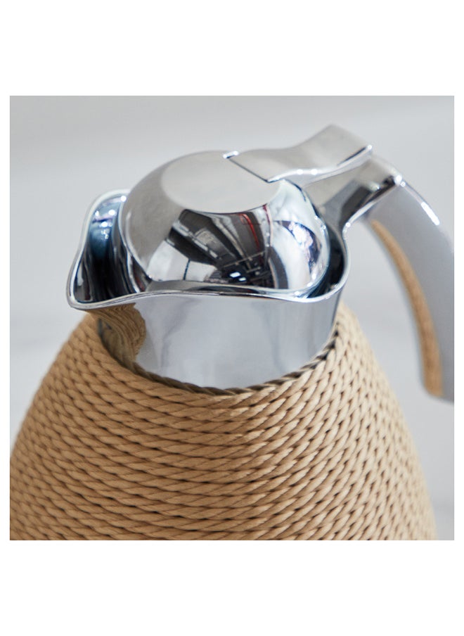 Home Box - Ridge Jute Stainless Steel Vacuum Flask 1000 ml - Image 1