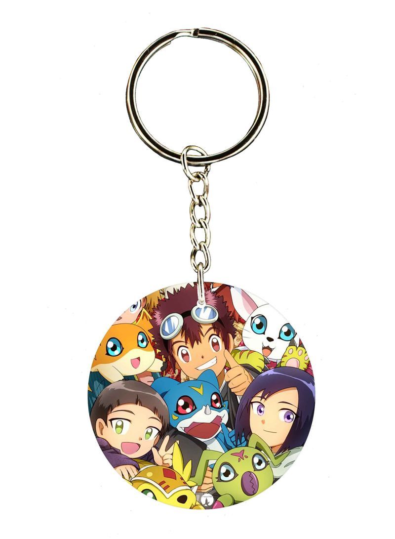 RKN Anime Digimon Double Side Printed Keychain