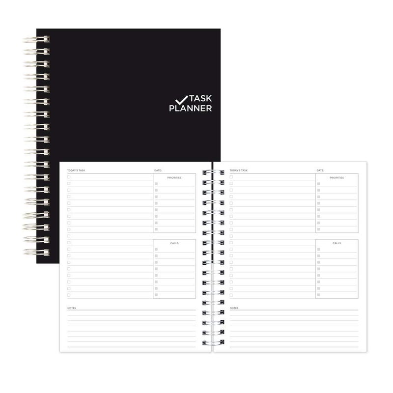 Blueline 2022 Blueline Undated Task Planner Duvet Laminated Cover Black 925 x 725 270 Pages B31081