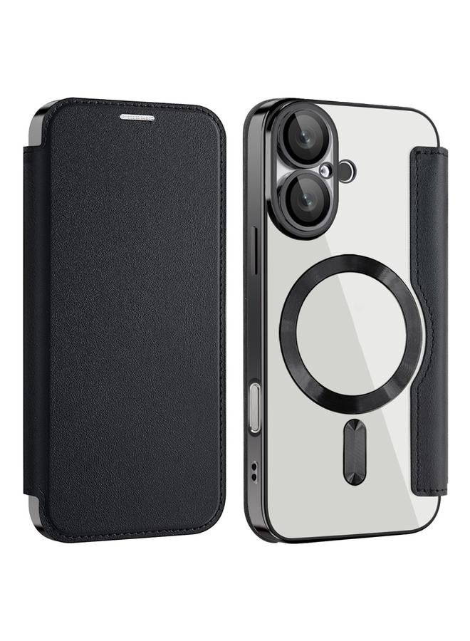 S-TOP Case For iPhone 16 Plus Shield MagSafe RFID Anti-theft Leather Phone Case - Image 1