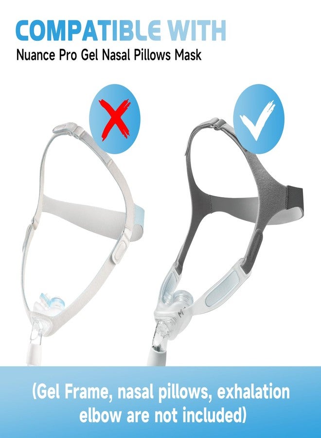 SyunsXoon CPAP Headgear Compatible with Philips Respironics Nuance Pro Gel Nasal Pillows Mask, Soft Adjustable Replacement Nuance Pro Head Strap - Image 5