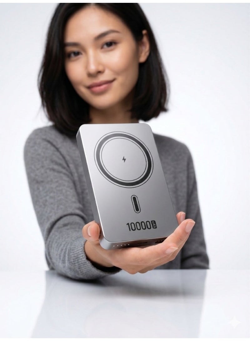 وولف إسينشيالز شاحن WULF Essentials MagSafe المحمول فائق النحافة المصنوع من الألومنيوم، بسعة 10000 مللي أمبير، وشحن سريع بقوة 20 واط، وشحن لاسلكي بقوة 15 واط، متوافق مع أجهزة iPhone 17/16/15/14/13. - Image 3