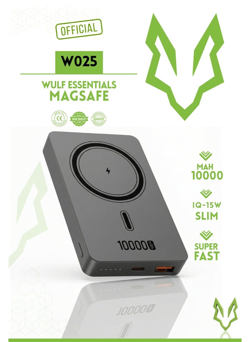 وولف إسينشيالز شاحن WULF Essentials MagSafe المحمول فائق النحافة المصنوع من الألومنيوم، بسعة 10000 مللي أمبير، وشحن سريع بقوة 20 واط، وشحن لاسلكي بقوة 15 واط، متوافق مع أجهزة iPhone 17/16/15/14/13. - Image 5