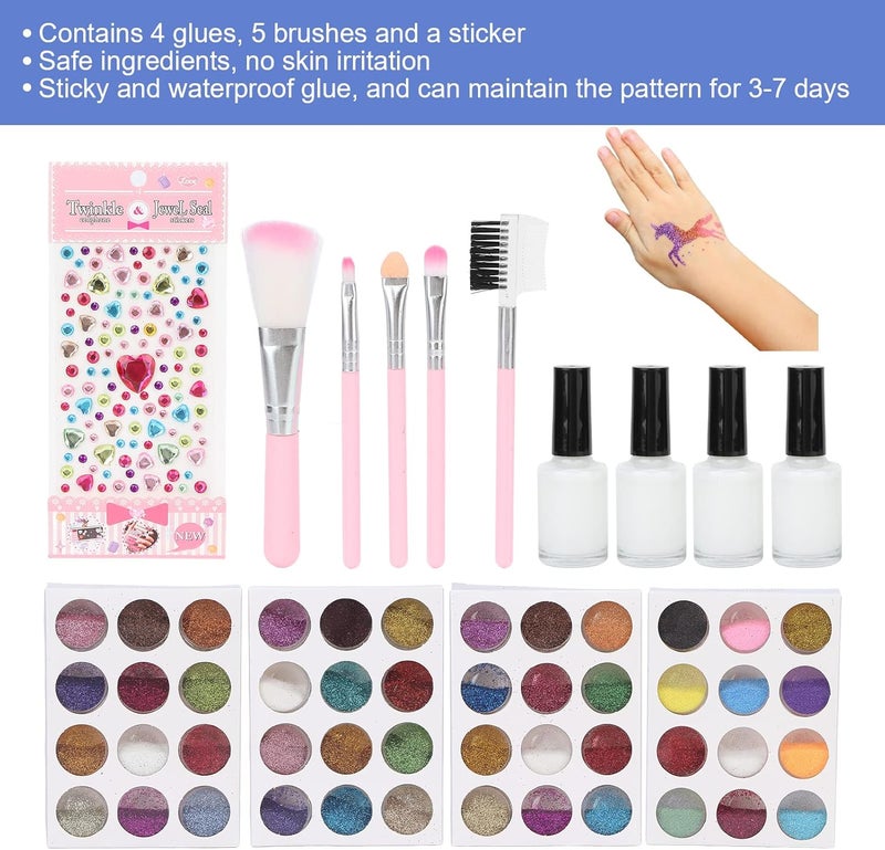 كلاراكو مجموعة طلاء الوجه، غراء لاصق، طلاء لامع، فرشاة لطلاء الجسم والوجه باحترافية، مكياج الهالوين - Image 4