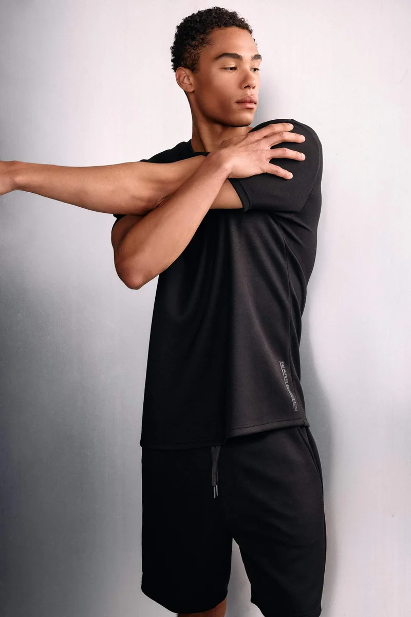 ديفاكتو Standard Fit Side Print Sports T-Shirt