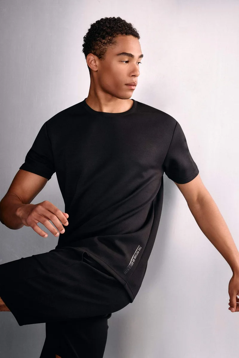 ديفاكتو Standard Fit Side Print Sports T-Shirt