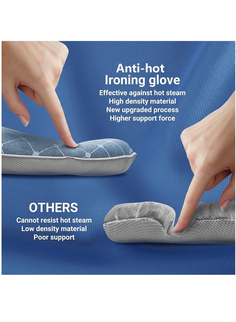 Arabest Garment Steamer Ironing Glove, Waterproof Anti Steam Mitt with Finger Loop, Complete Care Protective Garment Steaming Mitt, Heat Resistant Gloves for Clothes Steamers (Blue) - Image 4