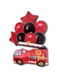 Atpata Funky Atpata Funky Fire Engine Fire Fighter Truck Balloons Fire Brigade theme Fire Van Birthday Party Balloons & Decorations (Fire Van Set)  - Image 1