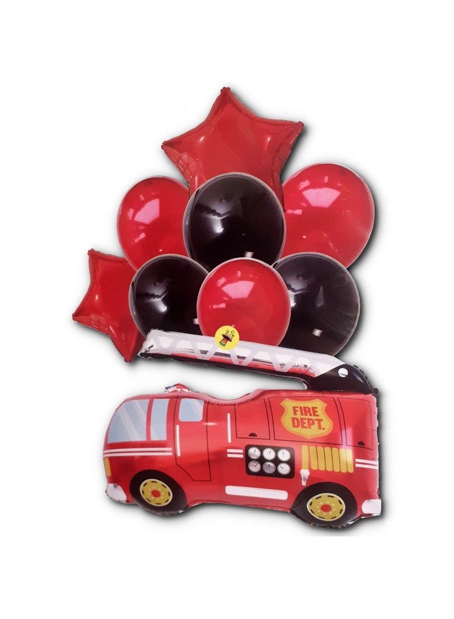 Atpata Funky Fire Engine Fire Fighter Truck Balloons Fire Brigade theme Fire Van Birthday Party Balloons & Decorations (Fire Van Set) - Image 1
