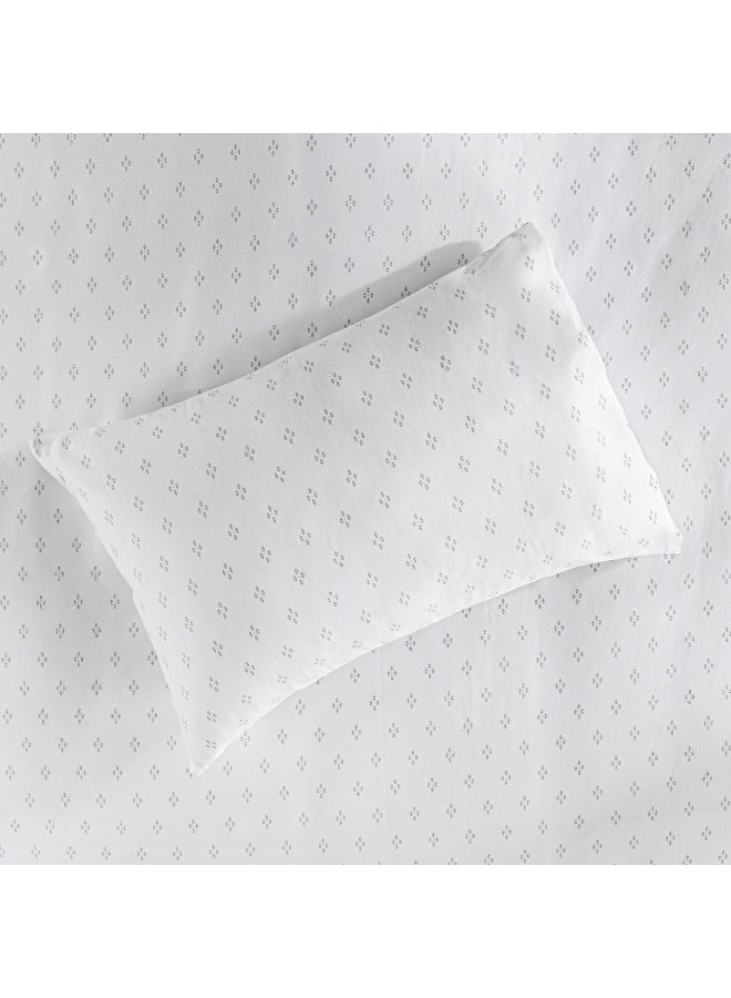 Boutique Blanche 3Pcs Cotton Duvet Cover 160*200Cm - 300 Thread Count Diamond - Image 5