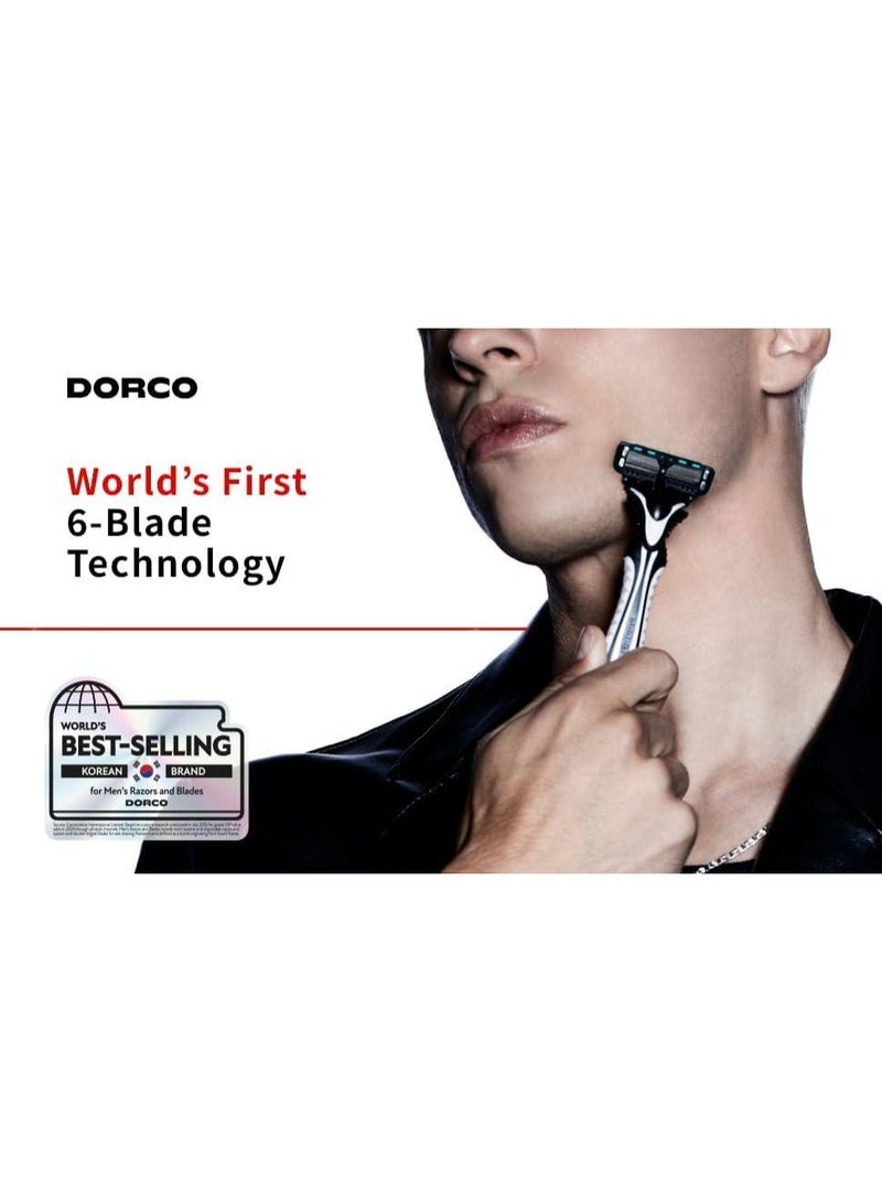 DORCO 6 Blade Disposable Razor – Men’s Six Blade Shaving Razor with Vitamin E & Aloe Vera Lubricating Strip for Smooth Shave - Image 2