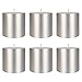 MEGA CANDLES Mega Candles 6 pcs Unscented Silver Round Pillar Candle, Hand Poured Premium Wax Candles 3 Inch x 3 Inch, - Image 2