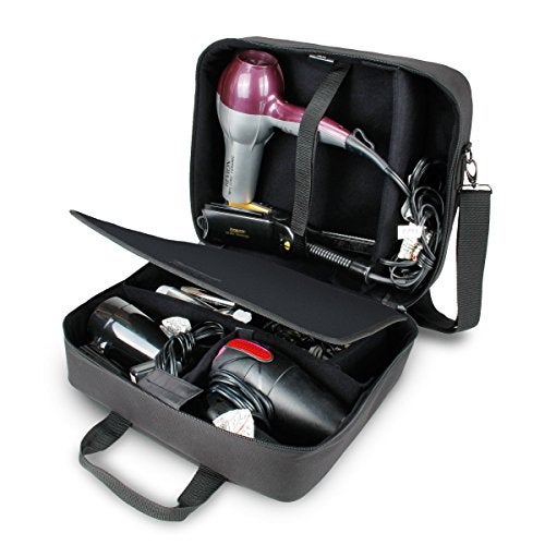 USA Gear USA Gear Large Hairstylist Traveling Bag  Hair Salon Case  Customizable Interior with Adjustable Dividers  Fit All Hair Equipment Blow Dryer Barber Tools Curling Iron Brushes Black