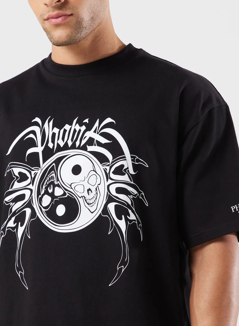 phobia Yin&Yang Printed T-Shirt