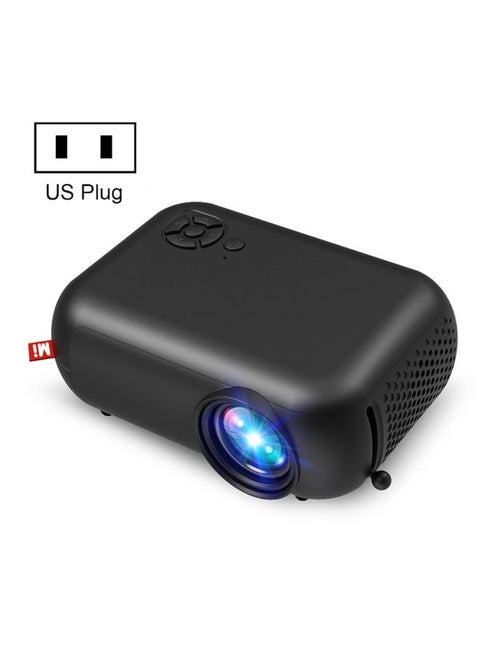 A10 480x360 Pixel Projector Support 1080P Projector ,Style: Same-screen Black (US Plug)