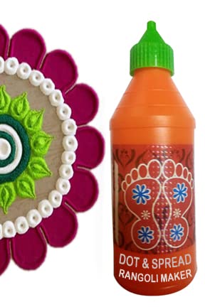 SOHAM SHREE SHREE SHREE Ready to Draw Rangoli Pencil Dot Spread Rangoli Maker 10 Colors 250gm Each RedGreenBlueYellowPurpleDark PinkBlackWhiteOrangeRama - Image 5