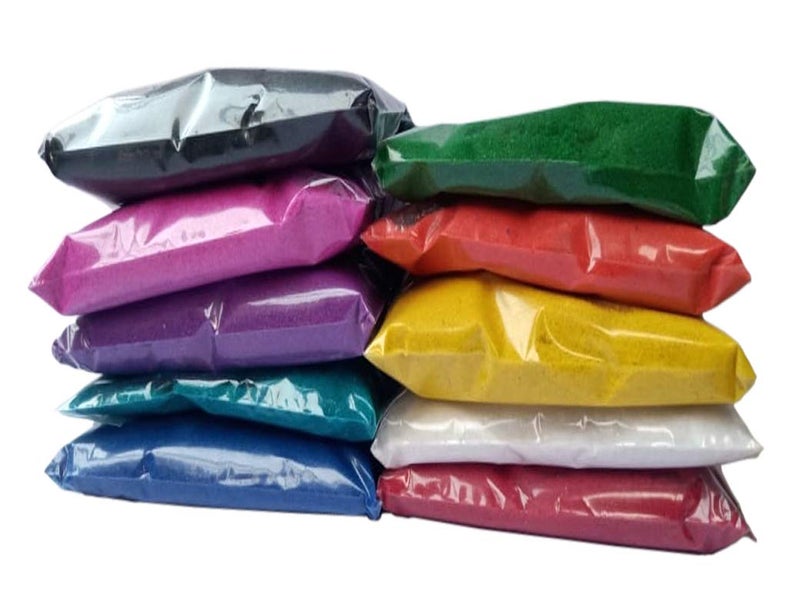 SOHAM SHREE SHREE SHREE Ready to Draw Rangoli Pencil Dot Spread Rangoli Maker 10 Colors 250gm Each RedGreenBlueYellowPurpleDark PinkBlackWhiteOrangeRama - Image 4