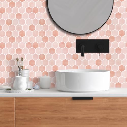 WalDecoo 10Sheet Hexagon Peel and Stick Backsplash for Kitchen New Upgrade Premium Extra Thicker Design 3D Self Adhesive Wall Tiles Large Stick on Tiles for Kitchen and Bathroom 12 x 12 - Image 3