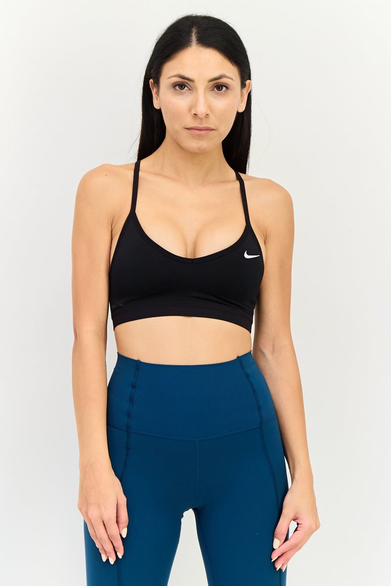 Nike Women Brand Logo Padded Sports Bra, Black - Image 1