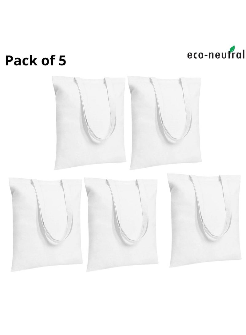 Eco-neutral 5 Piece Eco Friendly Cotton Shopping Bags - Image 2