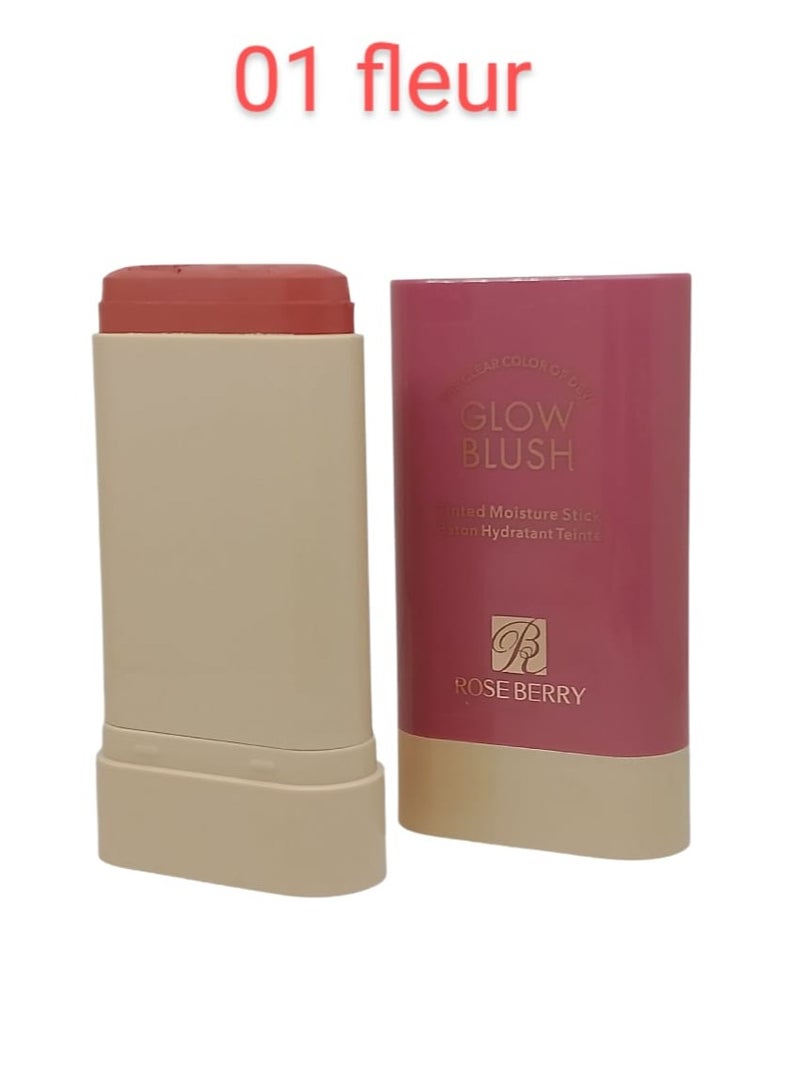 ROSE BERRY glow blush tinted moisture stick 01 fleur
