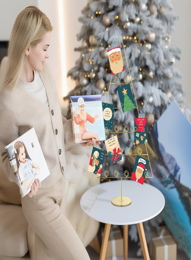 Lineshading 2 Pack Large Christmas Tree Card Holder 27.6'' 15.8'' Metal Tabletop Display Spiral Xmas Tree Gift Card Photo Picture Holder Stand for Christmas Birthday Wedding Home Table Decor - Image 4