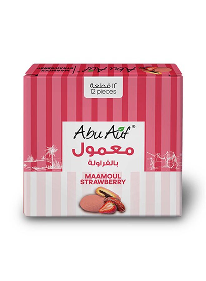 Abu Auf Maamoul Stuffed With Majdool Covered With Strawberry Flavored Chocolate Box-12 Pieces