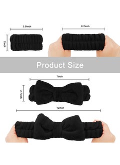 12 Pcs Black Makeup Headband For Women Wrist Washband Scrunchies Cuffs For Washing Face, Soft Bow Hair Band Matching Wristbands, Spa Headband Coral Fleece - pzsku/Z8671AA8B5E047D1CFFA1Z/45/_/1735566915/af7b132e-d7fe-417e-a50f-43353fa62c4a