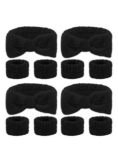 12 Pcs Black Makeup Headband For Women Wrist Washband Scrunchies Cuffs For Washing Face, Soft Bow Hair Band Matching Wristbands, Spa Headband Coral Fleece - pzsku/Z8671AA8B5E047D1CFFA1Z/45/_/1735566928/eb5c27b8-327e-4d47-8797-af453856cdc7