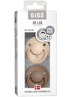 Pack of 2 De Lux Soother Bpa Free Dummy Pacifier, Round Silicone, Onesize 0 To 36 Months - Vanilla And Dark Oak - pzsku/Z8671AC35884E989CE9C6Z/45/_/1734417330/3b93cafb-79e9-412b-90b5-73959cb97c31