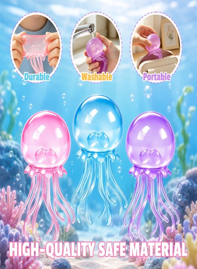 donciety 3 Pack Jellyfish Squishy, Jellyfish Squeeze Sugar Balls Sensory Fidget Toy, Stress Balls for Adult and Kids Soft Anxiety Relief Party Favors Birthday Gift - Image 3
