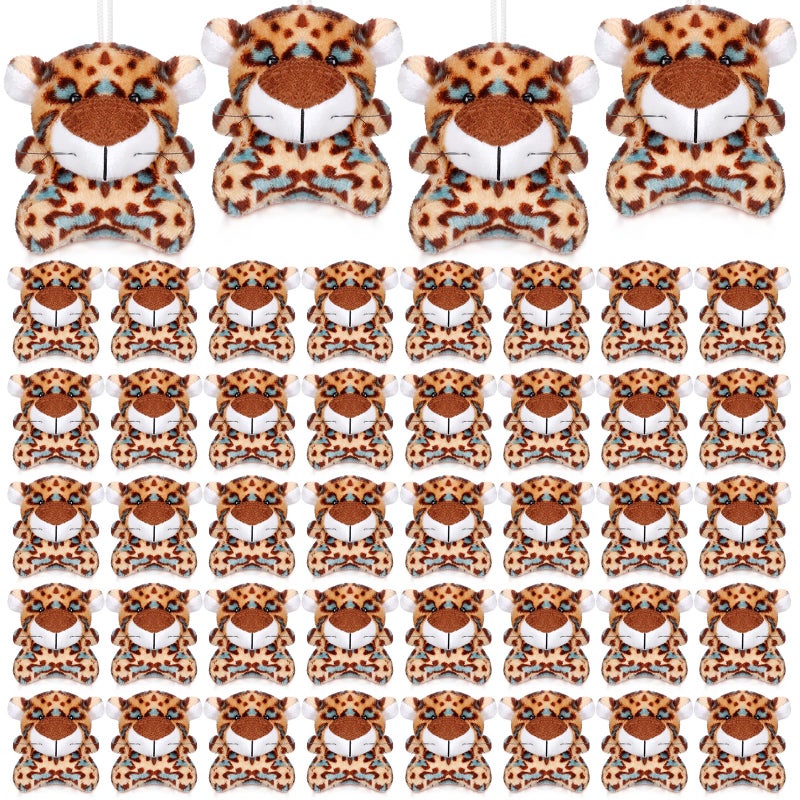 Shappy 50 Pcs Mini Animal Plush Toys Small Stuffed Animals Bulk Cute Tiny Plushies Keychains for Gift Party Carnival Prize Cheetah - Image 3