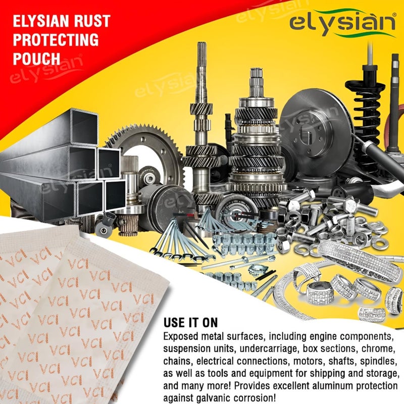 Elysian Volatile Corrosion Inhibiting (Vci) Pouches Anti-Corrosion|Rust Free Powder For Metal, Zinc, Copper And Military, Machineries, Optical Assemblies Import & Export Qty 5 Gram (100 Pouch) - Image 4