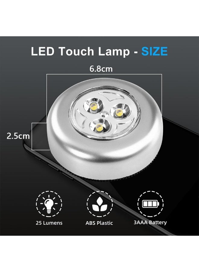 DUNISO 6 Pcs Puck Lights，Closet Light，Battery Powered Push Lights, LED Puck Lightings, Save Space，Convenient and Durable，for Hallway Bathroom Bedroom Kitchen Closet Car Interior，Warm Light - Image 2