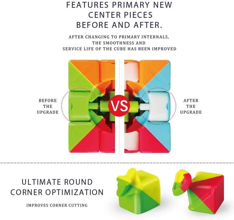 YCBABY Qiyi Warrior W Speed Cube 3x3 - Stickerless Magic Puzzle Toy (56mm) - Image 3