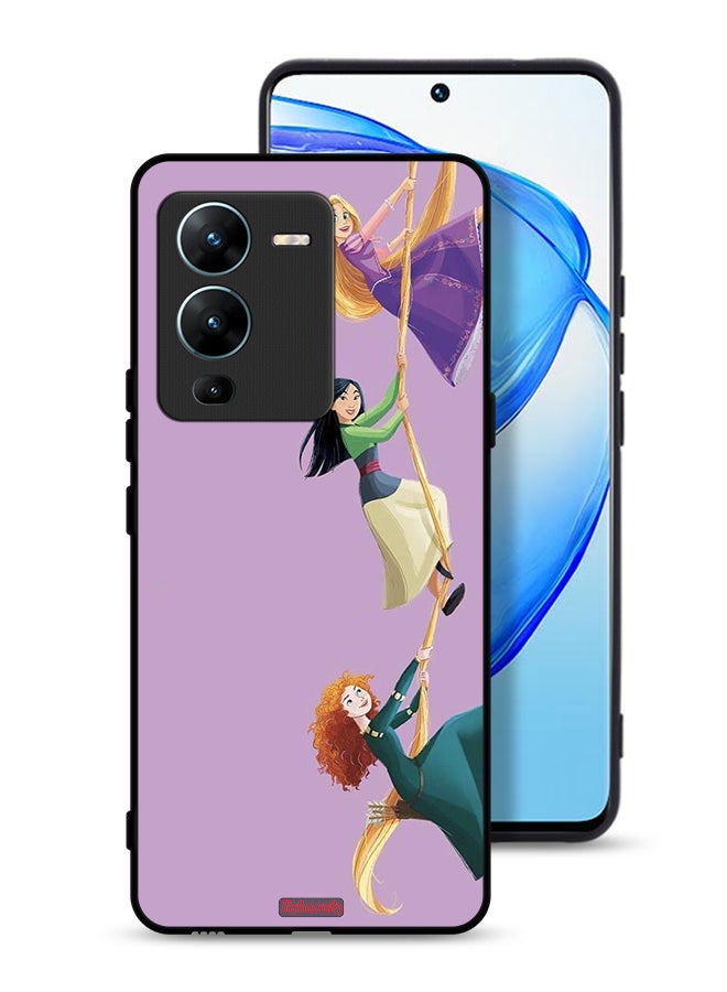 Tolwak Vivo V25 Pro 5G Protective Case Cover Girls Climbing Art - Image 1