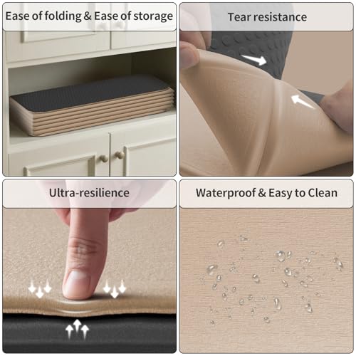 wohao 12F-Foldable Yoga Mat 192 * 67 * 1 (Milk coffee+Black) - Image 5