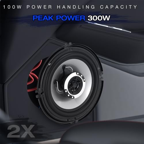 Suacopzar 6in 2-Way Coaxial Car Speakers, 400W (100W RMS), Universal Car Stereo Speaker Replace, Auxiliary Coaxial Speaker W/Wire & Cover (Pair) - Image 4