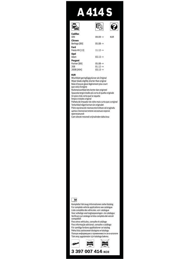 BOSCH - Aerotwin Wiper Set - [650/400 mm] Citroen Berlingo (2008 - 2021) [b9] - A 414 S - Image 1