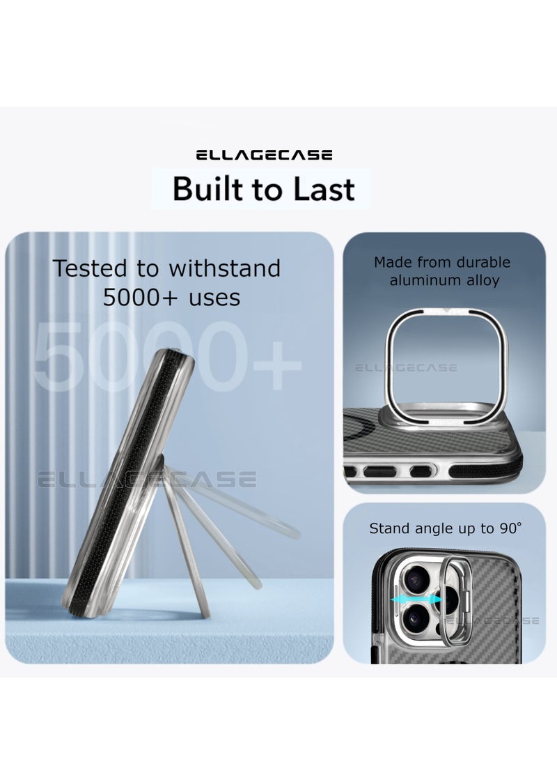 Case with stand for iPhone 16 Pro Max, Solid Camera Protection, Shockproof, Compatible with Magsafe and Wireless Charging