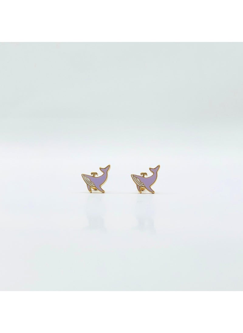 Earss Dolphins Stud Earrings For Kids, Gold Plated  - Image 1