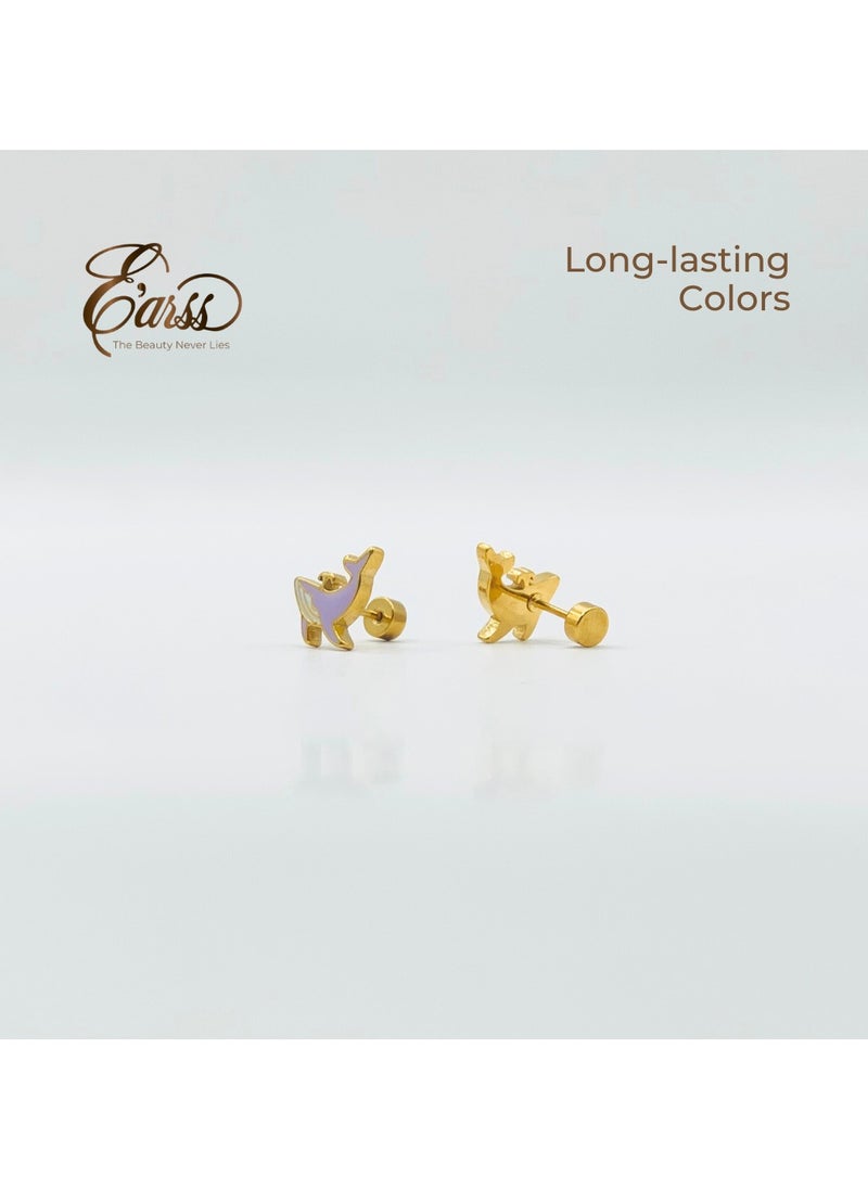 Earss Dolphins Stud Earrings For Kids, Gold Plated  - Image 5