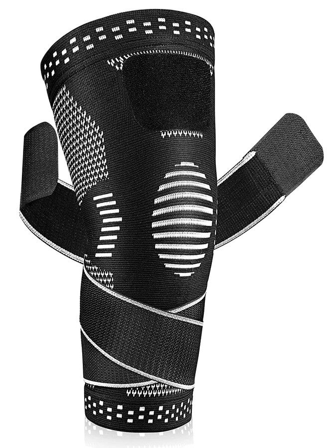 serveuttam® Knee Support for Men (1Pc) -Best Knee Brace Women | Knee Sleeves for Running Jogging Gym Squats | 4 Way Compression Knee Sleeves | Sleeves for Sports Arthritis Pain (Zebra White, XL) - Image 1