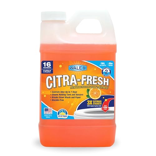 Walex Citra-Fresh Liquid Holding Tank Treatment for RV, Camper & Marine - Black Water Tank Deodorizer for Rapid Breakdown of Waste & Toilet Paper, Biocide-Free, Septic Tank Safe, 32oz - Image 1