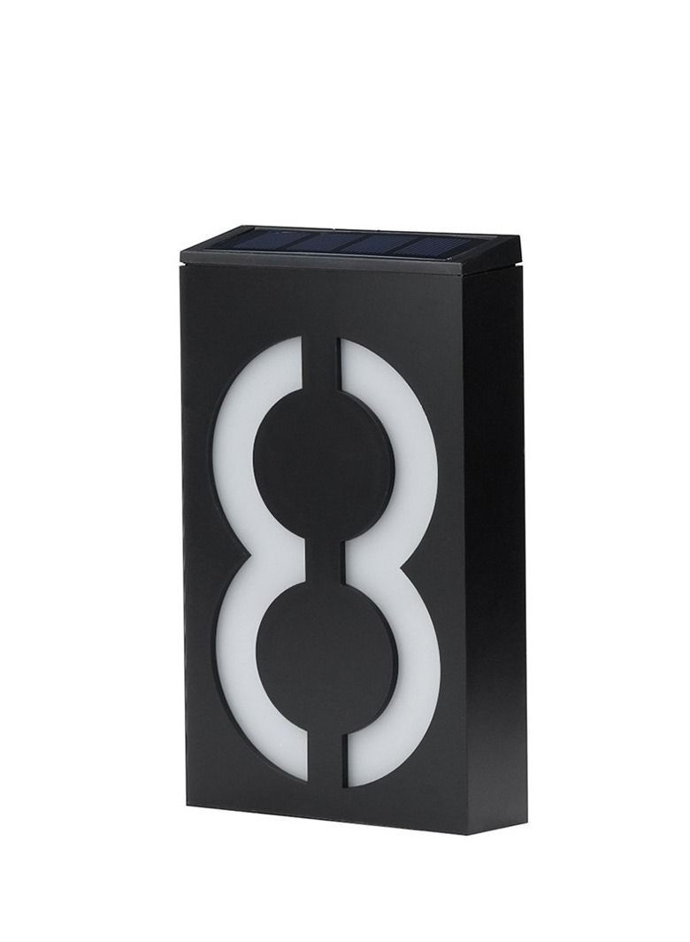 Bluejw 1-Piece Solar Outdoor Rainproof Digital House Number LED Light  - Image 1