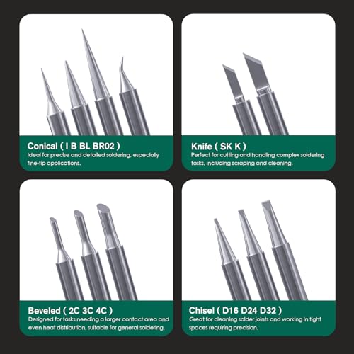 HANGLIFE T18 Soldering Iron Tips for Hakko FX-888D FX-888 FX8801 FX-600, and More Soldering Stations/Irons - Replacement Solder Tips for Welding Equipment & Accessories (12 pcs) - Image 4